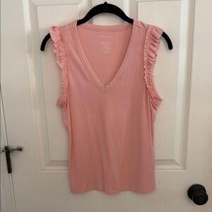 Nine West Pink Ruffle Sleeve Women's Tank Top